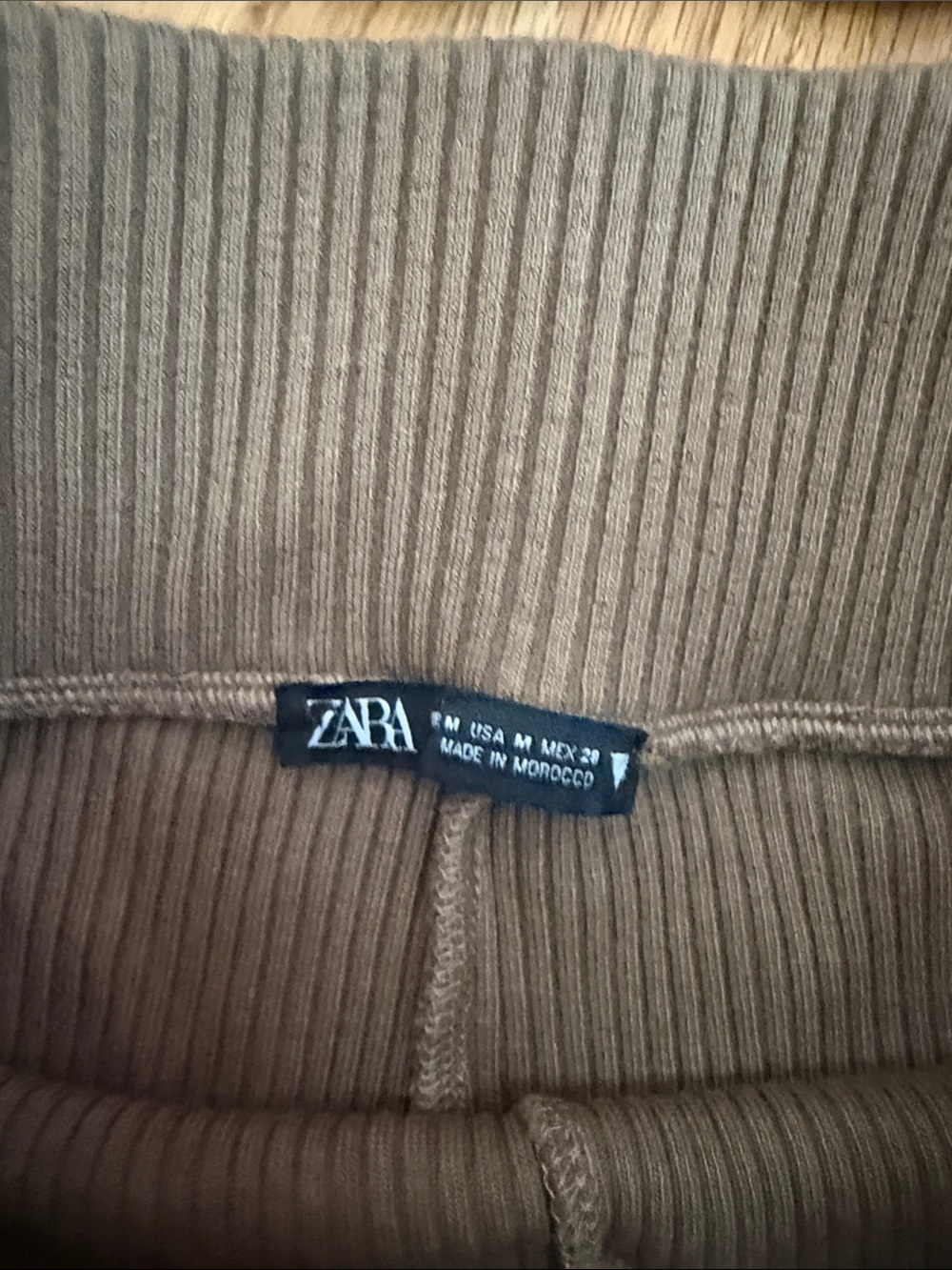 Zara Ribbed Crop Top and Shorts Set in Taupe Brown - Picture 2 of 3